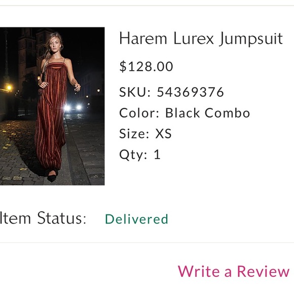 Free people harem lurex jumpsuit, xs - Picture 1 of 8